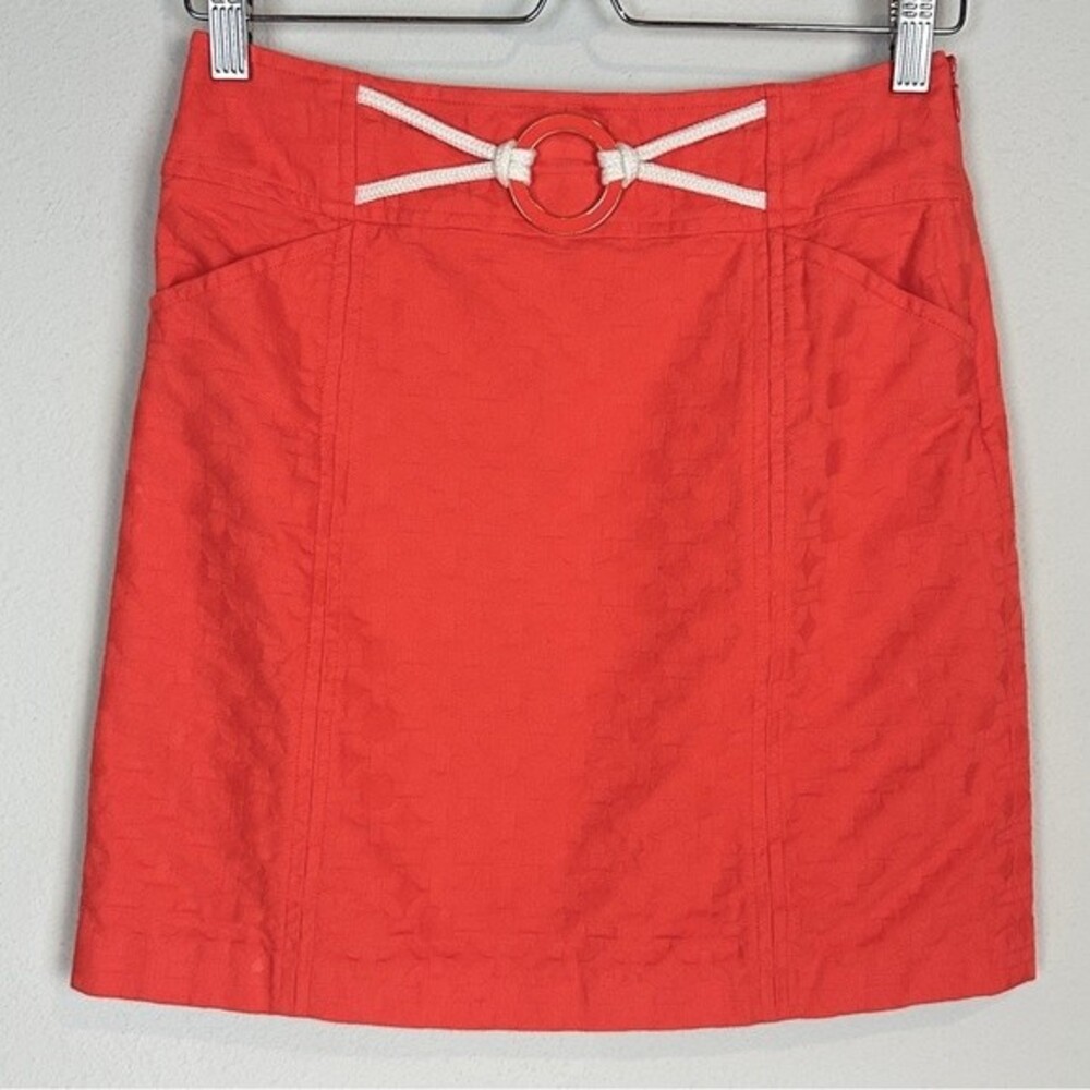 Milly of New York Coral Textured Mini Skirt 4